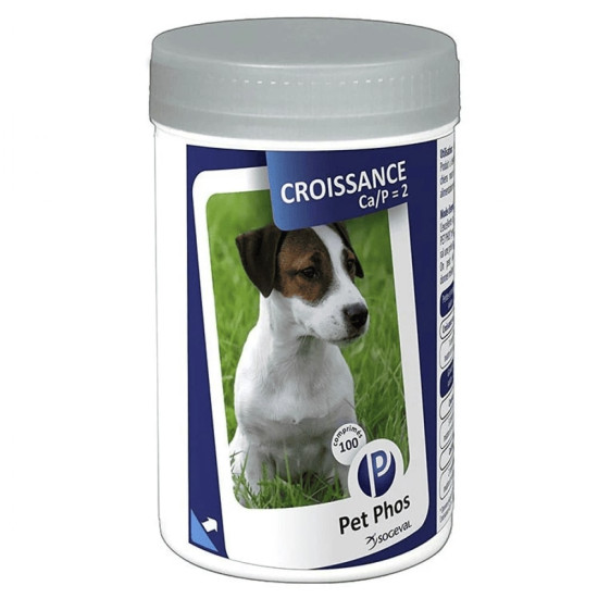 Pet Phos Croissance Ceva – Supliment Vitamino-Mineral pentru Câini – 500 Tablete
